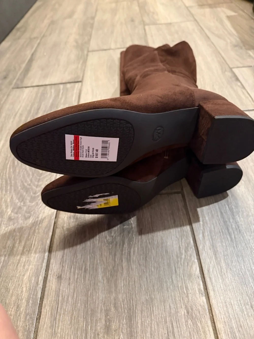 New Michael Kors Mocha Micro Suede Boots Sz 11 M - Picture 10 of 10